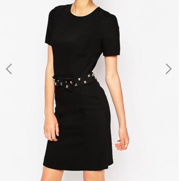 Moschino Black Studded Bow Belt Bodycon Dress - Picture 3 of 4